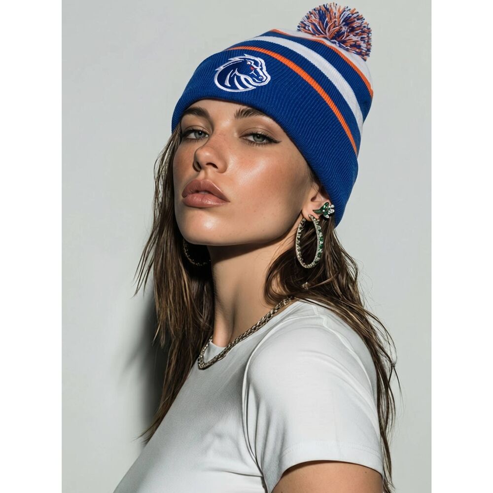🩵NWT Top Of The World Blue & Orange Boise State Broncos Unisex Beanie One Size